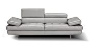 Light gray Italian leather quality contemporary couch by J&M additional picture 4