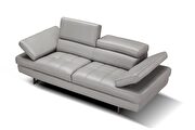 Light gray Italian leather quality contemporary loveseat by J&M additional picture 2