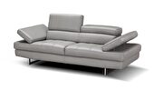 Light gray Italian leather quality contemporary loveseat by J&M additional picture 3