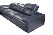 Dark navy blue leather large sectional w/ adjustable headrests additional photo 3 of 5