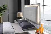 Contemporary sleek stylish white / chrome bed w/ led by J&M additional picture 13