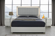 Contemporary sleek stylish white / chrome bed w/ led by J&M additional picture 14
