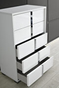 Contemporary sleek stylish white / chrome chest by J&M additional picture 2