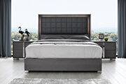 Contemporary sleek stylish gray / chrome bed w/ led by J&M additional picture 11