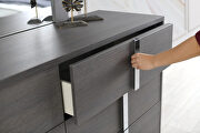 Contemporary sleek stylish gray / chrome dresser by J&M additional picture 3