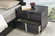 Contemporary sleek stylish dark gray / chrome bed w/ led by J&M additional picture 2