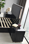 Contemporary sleek stylish dark gray / chrome bed w/ led by J&M additional picture 14