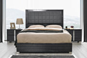 Contemporary sleek stylish dark gray / chrome bed w/ led by J&M additional picture 16
