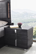 Contemporary sleek stylish gray / chrome nightstand additional photo 3 of 3