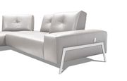 Premium Italian leather sectional in light gray additional photo 2 of 5