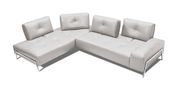 Premium Italian leather sectional in light gray by J&M additional picture 5