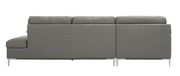 Modern stitched leather sectional with storage in gray by J&M additional picture 3