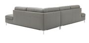 Modern stitched leather sectional with storage in gray additional photo 2 of 6