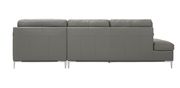 Modern stitched leather sectional with storage in gray additional photo 3 of 6
