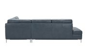 Modern stitched leather sectional with storage in blue additional photo 3 of 6