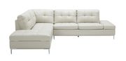 Modern stitched leather sectional with storage in s. gray additional photo 2 of 6