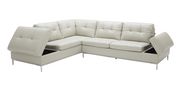 Modern stitched leather sectional with storage in s. gray additional photo 3 of 6