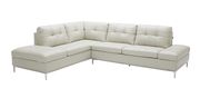 Modern stitched leather sectional with storage in s. gray additional photo 4 of 6