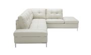 Modern stitched leather sectional with storage in s. gray by J&M additional picture 4