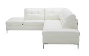 Modern stitched leather sectional with storage in white additional photo 4 of 6