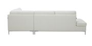 Modern stitched leather sectional with storage in white additional photo 3 of 6