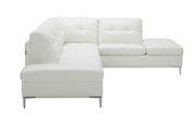 Modern stitched leather sectional with storage in white by J&M additional picture 4
