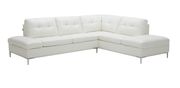 Modern stitched leather sectional with storage in white by J&M additional picture 6
