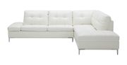 Modern stitched leather sectional with storage in white by J&M additional picture 7