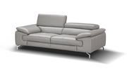 Modern adjustable headrest gray Italian leather sofa additional photo 4 of 5