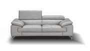 Modern adjustable headrest gray Italian leather sofa additional photo 5 of 5