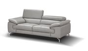 Modern adjustable headrest gray Italian leather loveseat by J&M additional picture 2