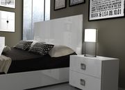 Italian European white high gloss platform bed by J&M additional picture 2