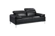 Modern stylish adjustable headrest black leather sofa additional photo 5 of 5
