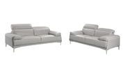 Modern stylish adjustable headrest gray leather sofa by J&M additional picture 6