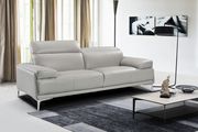 Modern stylish adjustable headrest gray leather sofa by J&M additional picture 8
