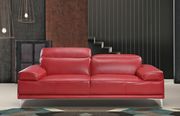 Modern stylish adjustable headrest red leather sofa by J&M additional picture 11
