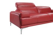 Modern stylish adjustable headrest red leather sofa by J&M additional picture 7