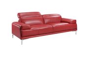 Modern stylish adjustable headrest red leather sofa by J&M additional picture 9