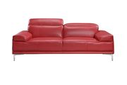 Modern stylish adjustable headrest red leather sofa by J&M additional picture 10