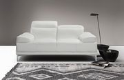 Modern stylish adjustable headrest white leather sofa additional photo 3 of 10