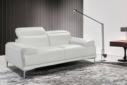 Modern stylish adjustable headrest white leather sofa by J&M additional picture 4
