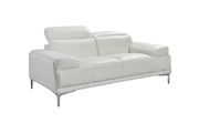 Modern stylish adjustable headrest white leather sofa by J&M additional picture 5