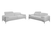 Modern stylish adjustable headrest white leather sofa by J&M additional picture 6