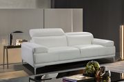 Modern stylish adjustable headrest white leather sofa by J&M additional picture 8