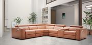 Full Italian leather recliner sectional in caramel by J&M additional picture 2