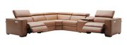 Full Italian leather recliner sectional in caramel by J&M additional picture 3