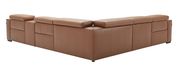 Full Italian leather recliner sectional in caramel by J&M additional picture 4