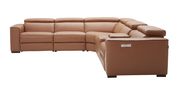 Full Italian leather recliner sectional in caramel by J&M additional picture 5