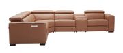 Full Italian leather recliner sectional in caramel by J&M additional picture 6