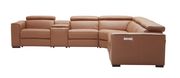 Full Italian leather recliner sectional in caramel by J&M additional picture 8